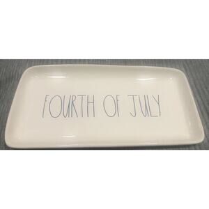 Rae Dunn Fourth Of July Platter Rectangle 4th Red White Blue Independance‎